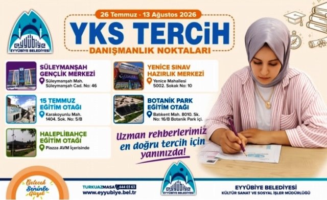 EYYÜBİYE BELEDİYESİ’NDEN ÜCRETSİZ YKS TERCİH DANIŞMANLIĞI